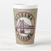 Retro Alabama Bridge Stamp Latte Mok (Voorkant)