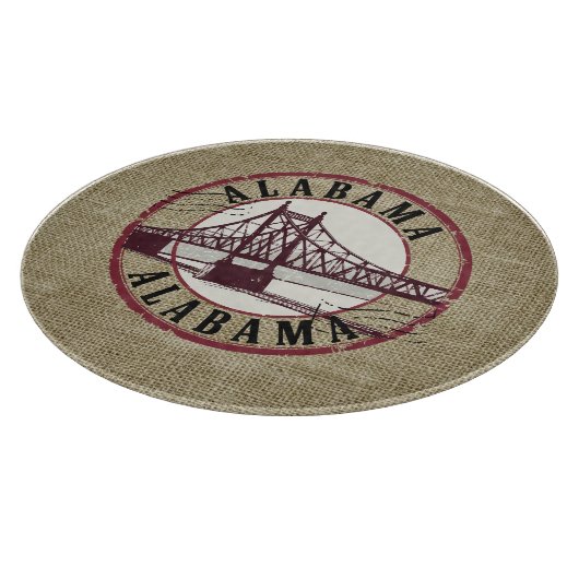 Retro Alabama Bridge Stamp Snijplank (Hoek)