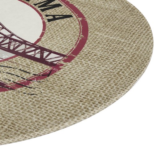 Retro Alabama Bridge Stamp Snijplank (Hoek)