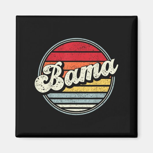 Retro Alabama Home State Cool 70s Style Sunset Man Magneet (Voorkant)