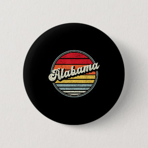 Retro Alabama Home State Cool 70s Style Sunset Man Ronde Button 5,7 Cm