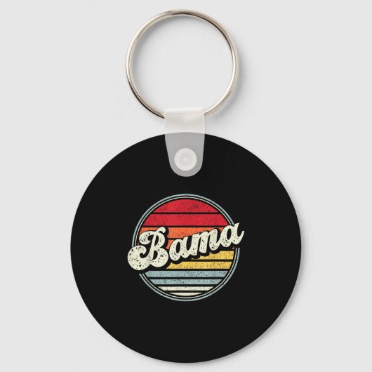 Retro Alabama Home State Cool 70s Style Sunset Man Sleutelhanger (Voorkant)