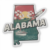 Retro Alabama State Car Sticker (Voorkant)
