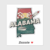Retro Alabama State Car Sticker (Vel)