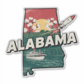 Retro Alabama Sticker (Voorkant)