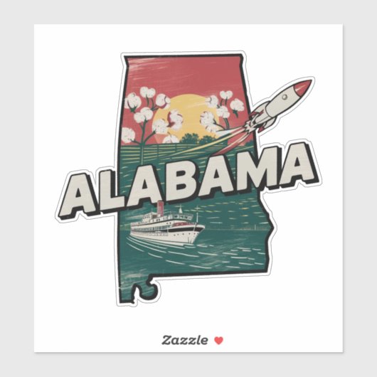 Retro Alabama Sticker (Vel)