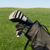 Retro Alabaster Drie Dwars Strepen met Naam Golfheadcover (Insitu)