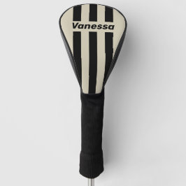 Retro Alabaster Drie Pin Strepen met Naam Golfheadcover