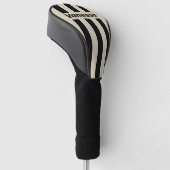Retro Alabaster Drie Pin Strepen met Naam Golfheadcover (Schuin)