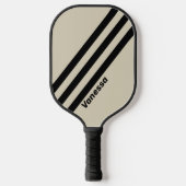 Retro Alabaster Drie strepen met naam Pickleball Paddle (Voorkant)