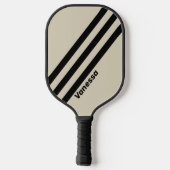 Retro Alabaster Drie strepen met naam Pickleball Paddle (Achterkant)