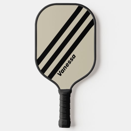 Retro Alabaster Drie strepen met naam Pickleball Paddle (Achterkant)