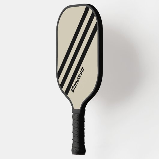 Retro Alabaster Drie strepen met naam Pickleball Paddle (Links)