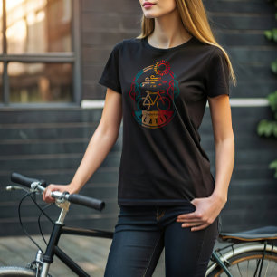 Retro Alafia Fietsroute Gepersonaliseerde Waterfle T-shirt