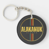 Retro  Alakanuk stad Alaska staat 70s AK Sleutelhanger (Voorkant)