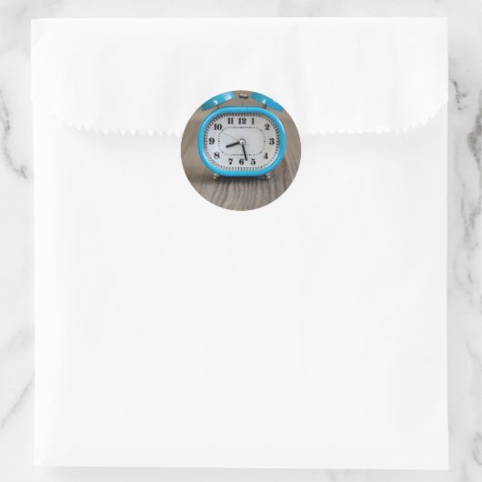 Retro Alarm Clock Ronde Sticker (Tas)