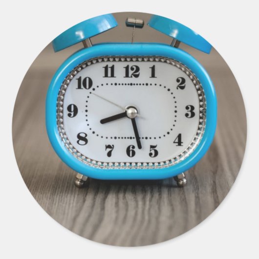Retro Alarm Clock Ronde Sticker (Voorkant)