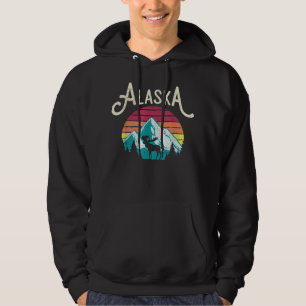 Retro Alaska, AK Juneau Bergen Wilde dieren Eland Hoodie