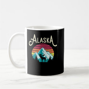 Retro Alaska, AK Juneau Bergen Wilde dieren Eland Koffiemok