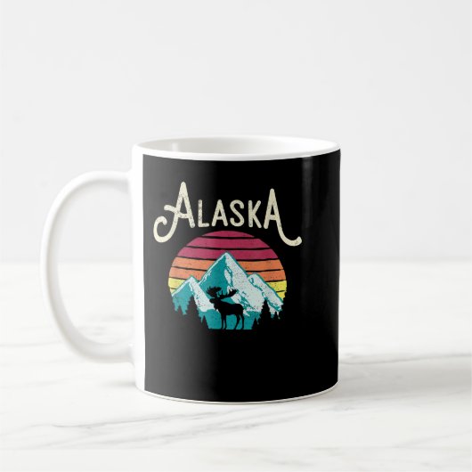 Retro Alaska, AK Juneau Mountains Wildlife Moose Koffiemok (Links)