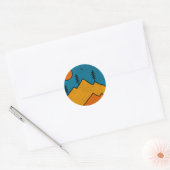 Retro Alaska Anchorage Mountain Souvenir 80s Ronde Sticker (Envelop)