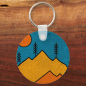 Retro Alaska Anchorage Mountain Souvenir 80s Sleutelhanger (Voorkant)