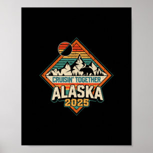 Retro Alaska-cruise 2025 Cruisin Together Vakantie Poster