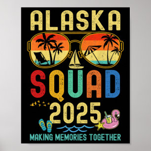 Retro Alaska Cruise Vakantie 2025 Familie Vrienden Poster