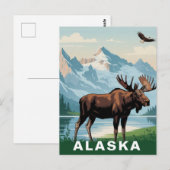 Retro Alaska Eland Berg Briefkaart (Voorkant / Achterkant)