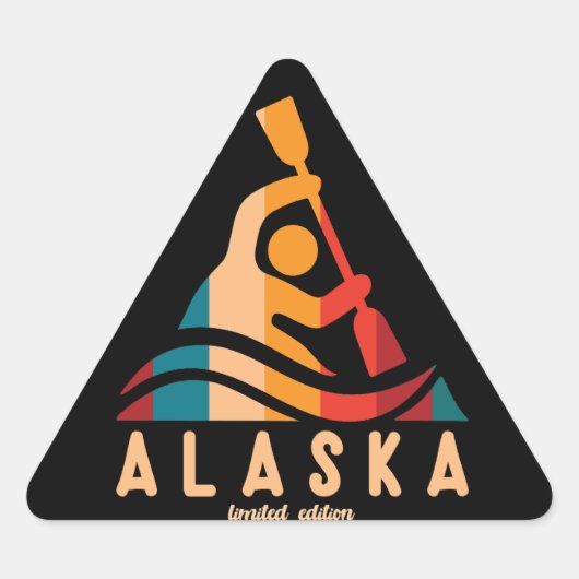 Retro Alaska Kayaking Sticker (Voorkant)