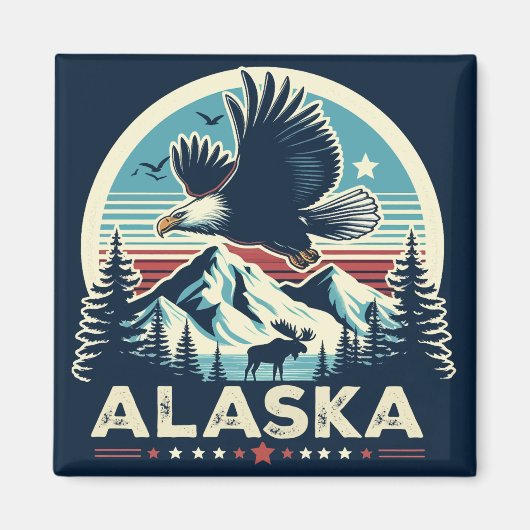 Retro Alaska Magneet (Voorkant)