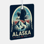 Retro Alaska Metalen Ornament (Voorkant Rechts)