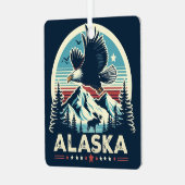 Retro Alaska Metalen Ornament (Voorkant links)