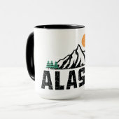 Retro Alaska Mountain Sunset Mok (Voorkant links)