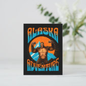 Retro Alaska Sasquatch Bergavontuur Briefkaart (Staand voorkant)