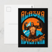 Retro Alaska Sasquatch Bergavontuur Briefkaart (Voorkant / Achterkant)