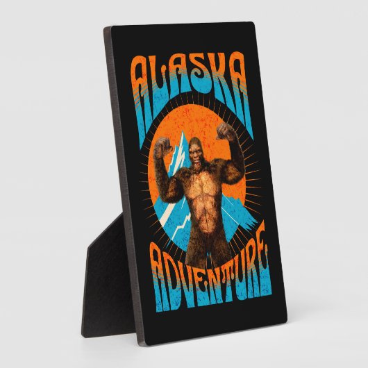 Retro Alaska Sasquatch Bergavontuur Fotoplaat (Zijkant)