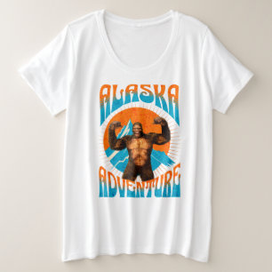 Retro Alaska Sasquatch Bergavontuur Grote Maat T-shirt