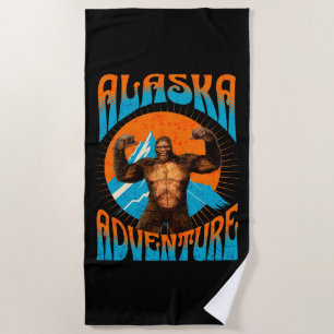 Retro Alaska Sasquatch Bergavontuur Strandlaken
