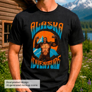 Retro Alaska Sasquatch Bergavontuur T-shirt