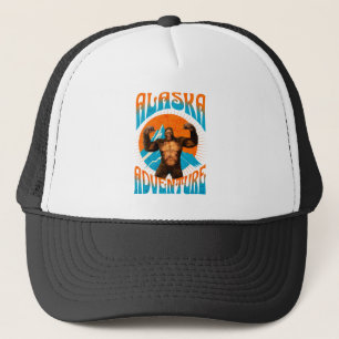 Retro Alaska Sasquatch Bergavontuur Trucker Pet