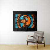 Retro Alaska Sasquatch Bergavontuur Wandkleed (In Situ (horizontaal))