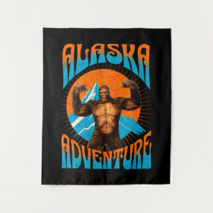 Retro Alaska Sasquatch Bergavontuur Wandkleed
