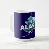 Retro Alaska Schilderachtig Silhouet Koffiemok (Voorkant links)