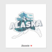 Retro Alaska Schilderachtig Silhouette Vinyl Decal Sticker (Vel)
