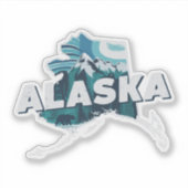 Retro Alaska Staatsticker Sticker (Voorkant)