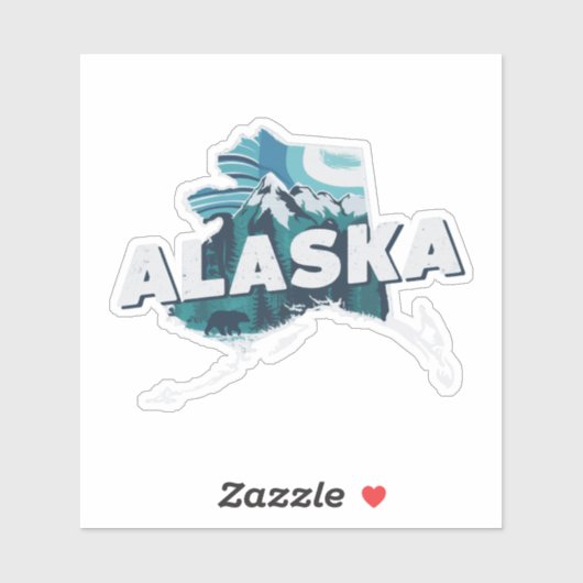 Retro Alaska Staatsticker Sticker (Vel)