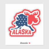Retro Alaska State Sticker (Vel)