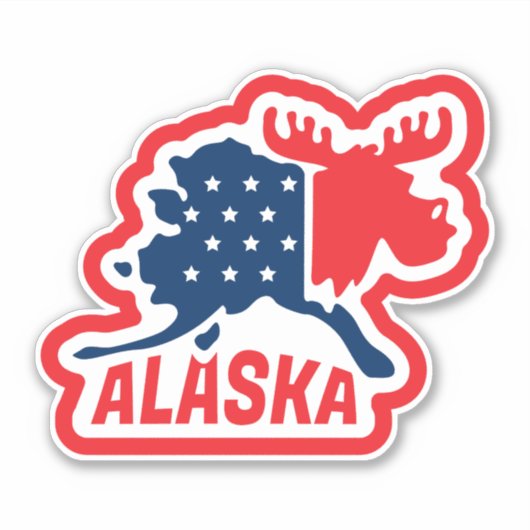Retro Alaska State Sticker (Voorkant)