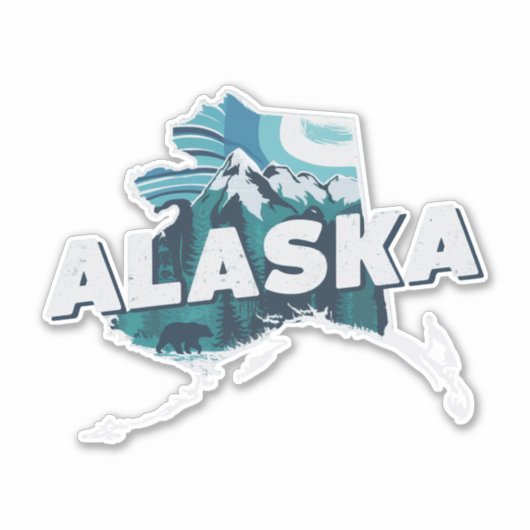 Retro Alaska Sticker (Voorkant)